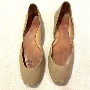 Tan Louboutin Espadrille Flats